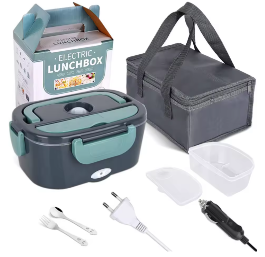 2,5L 90W Elektrische Heiz-Lunchbox 12/24/220V Edelstahl-Innenbehälter Tragbarer Speisenwärmer Bento-Box Lebensmittelbehälter Für Auto Und Zuhause